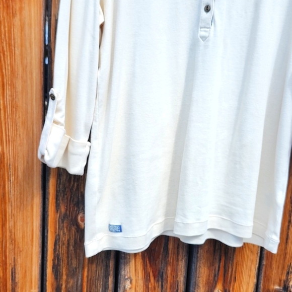 ⭐️LRL Ralph Lauren Cream 3/4 Sleeve Top - Picture 2 of 8